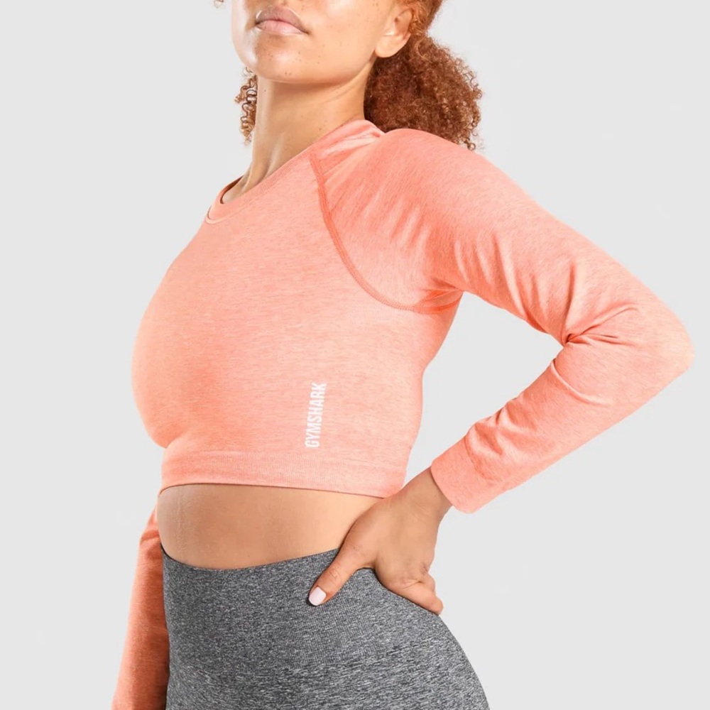 Gymshark Adapt Marl Seamless Long Sleeve Crop Top